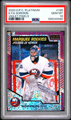2020 O-Pee-Chee Platinum Ilya Sorokin Violet Pixels PSA 10 #196
