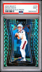 2024 Panini Select Drake Maye Dragon Scale Prizm PSA 9 #379
