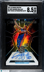 2022 Panini Spectra Rasheed Wallace #DS-RWP Deep Space Autograph SGC 8.5