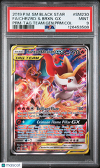 2019 Pokemon SM Black Star Promo Chrzrd. & Brxn. GX #SM230 Fa PRM-TAG Team Gen.PRM.Col. PSA 9