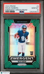 2024 Panini Prizm Emergent Malik Nabers #6 Green PSA 10