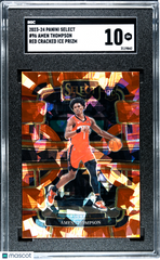 2023 Panini Select Amen Thompson #96 Red Cracked Ice Prizm SGC 10