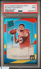 2017 Panini Donruss Optic Patrick Mahomes II #177 Red Yellow PSA 9