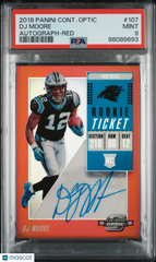 2018 Panini Contenders Optic DJ Moore #107 Autograph Red PSA 9