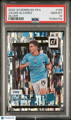 2022 Panini Donruss FIFA Julian Alvarez #198 Silver 618/990 PSA 10
