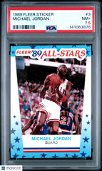 1989 Fleer Sticker Michael Jordan #3 PSA 7.5