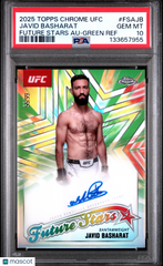 2025 Topps Chrome UFC Future Stars Autographs Javid Basharat #FSAJB Green Ref 55/99 PSA 10