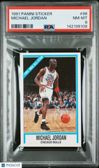 1991 Panini Sticker Michael Jordan #96 PSA 8