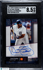 2024 Topps Museum Collection Cecil Fielder #AA-CFI Archival Autograph Pink Sapphire SGC 8.5