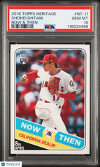 2018 Topps Heritage Now & Then Shohei Ohtani #NT-11 PSA 10