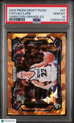 2024 Panini Prizm Draft Picks Caitlin Clark #57 Variation Orange Ice PSA 10