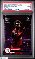 2022 Topps Now UEFA Champions League Mohamed Salah #43 Purple 47/99 PSA 9