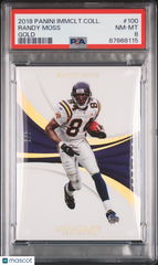 2018 Panini Immaculate Collection Randy Moss #100 Gold PSA 8