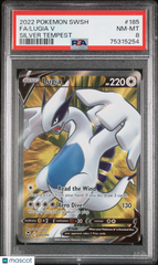 2022 Pokemon Sword & Shield Silver Tempest Lugia V #185 Fa Silver Tempest PSA 8