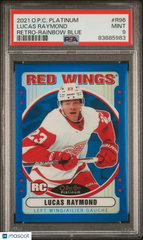 2021 Upper Deck O-Pee-Chee Platinum Retro Lucas Raymond #R96 Rainbow Blue PSA 9
