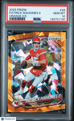 2025 Panini Prizm Patrick Mahomes II #26 Orange Ice PSA 10