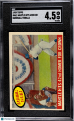 1959 Topps Mantle Hits 42nd HR #461 Baseball Thrills SGC 4.5