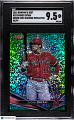2022 Bowman's Best Shohei Ohtani #25 Green Mini Dia. , Refractor SGC 9.5