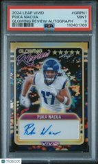 2024 Leaf Vivid Glowing Review Autographs Puka Nacua #GRPN1 PSA 9