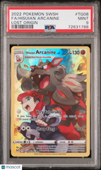 2022 Pokemon Sword & Shield Lost Origin Hisuian Arcanine #TG08 Fa Lost Origin PSA 9