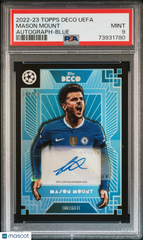 2022-23 Topps Deco UEFA Mason Mount Autograph Blue 30/49 PSA 9