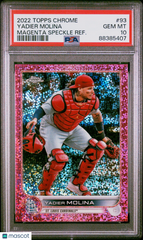 2022 Topps Chrome Yadier Molina #93 Magenta Speckle Refractor PSA 10