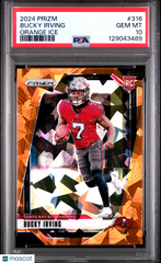 2024 Panini Prizm Bucky Irving #316 Orange Ice PSA 10