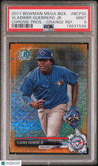 2017 Bowman Mega Box Chrome Prospects Vladimir Guerrero JR. #BCP32 Pros. Orange Refractor PSA 9