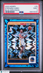 2023 Panini NBA Hoops Stephen Curry #35 Blue Explosion 12/58 PSA 9