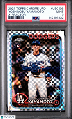 2024 Topps Chrome Update Yoshinobu Yamamoto #USC108 X Fractor PSA 9