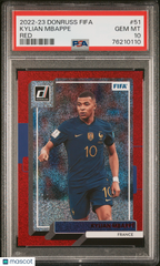 2022 Panini Donruss FIFA Kylian Mbappe #51 Red PSA 10