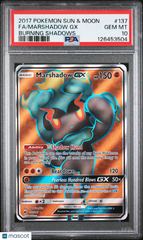 2017 Pokemon Sun & Moon Burning Shadows Marshadow GX #137 Fa Burning Shadows PSA 10