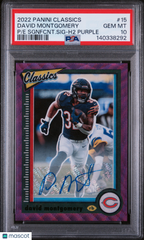 2022 Panini Classics David Montgomery #15 E Sgnfcnt. SIG H2 Purple PSA 10