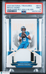 2023 Panini National Treasures Heirlooms Relics Bryce Young #BYO RLC Holo Silver 12/25 PSA 9