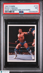 1997 Panini WWF Superstars Stickers Rocky Maivia #113 PSA 7
