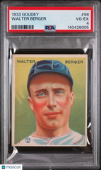 1933 Goudey Walter Berger #98 PSA 4