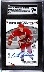 2020 Upper Deck SP Signature Ed. Legends Nicklas Lidstrom #449 All Time Future Watch Autograph SGC 9