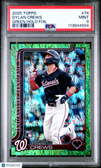 2025 Topps Dylan Crews #74 Green Holo Foil PSA 9