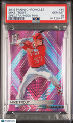 2018 Panini Chronicles Spectra Mike Trout #34 Neon Pink PSA 10