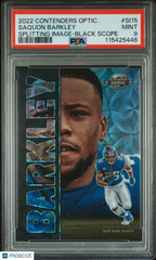 2022 Panini Contenders Optic Splitting Image Saquon Barkley #SI15 Black Scope PSA 9