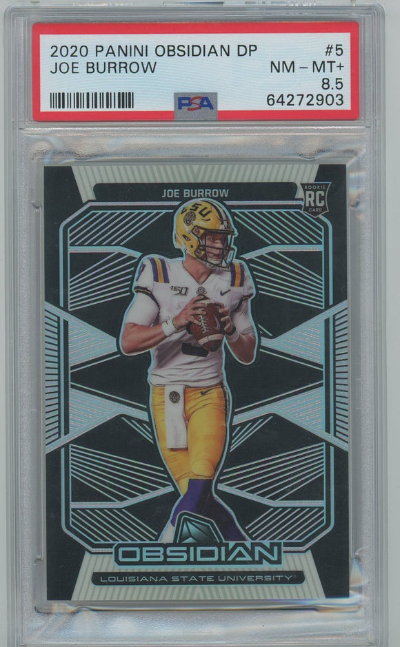 2020 Panini Obsidian Draft Picks Joe Burrow /99 #5 PSA NM-MT+ 8.5
