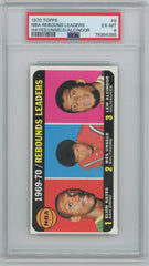 1970 Topps Basketball, NBA Rebound Leaders Hayes/Unseld/Alcindor, #5, PSA 6