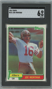 1981 Topps #216 Joe Montana SGC EX-NM 6