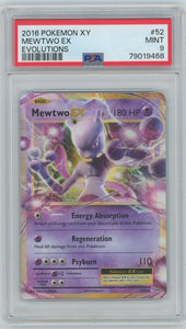 2016 Pokemon XY #52 Mewtwo EX Evolutions PSA Mint 9