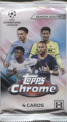 2021 Topps Chrome Champions League Soccer Hobby Pack - 4 Cards / Pack