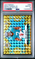 2024 Panini Mosaic Brian Thomas Jr. Reactive Yellow PSA 10 #282