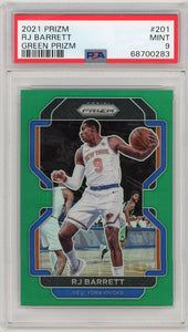 2021 Prizm RJ Barrett #201 Green Prizm PSA 9 Mint