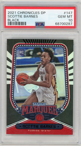 2021 Chronicles DP Scottie Barnes #147 Black PSA 10
