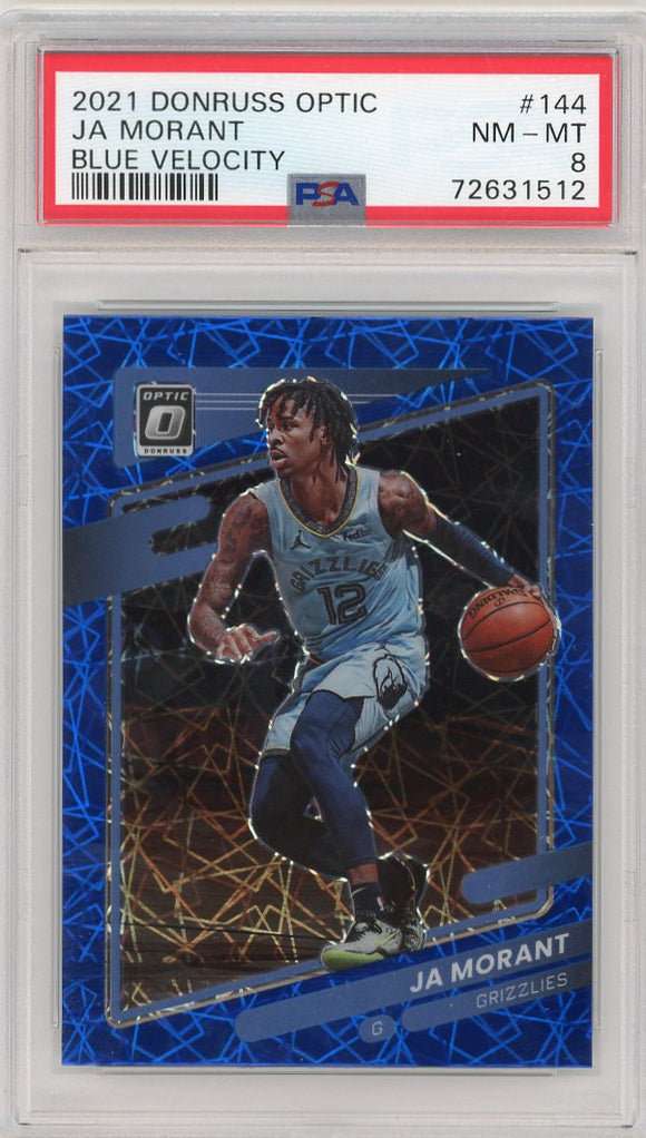 2021 Donruss Optic Ja Morant #144 Blue Velocity PSA 8 NM-MT