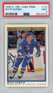 1990 O-PEE-CHEE PREM. Mats Sundin #114 PSA 9 MINT